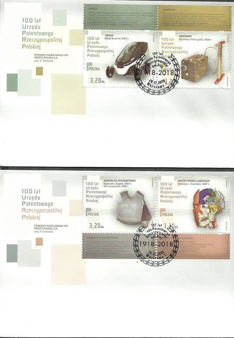 Znaczek Polska 2018 Mi 5054-5057 Fi 4904-4907 FDC
