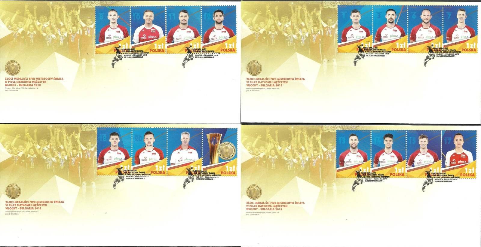 Znaczek Polska 2018 Mi 5063-5078 Fi 4913-4928 FDC