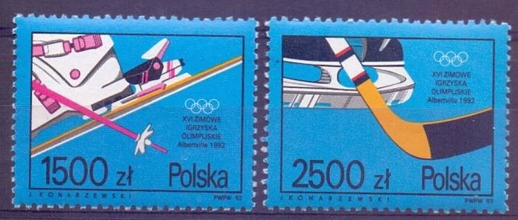Znaczek Polska 1992 Mi 3369-3370 Fi 3221-3222 Czyste **