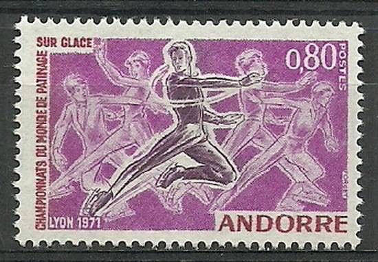 Znaczek Andora Francuska 1971 Mi 229 Czyste **