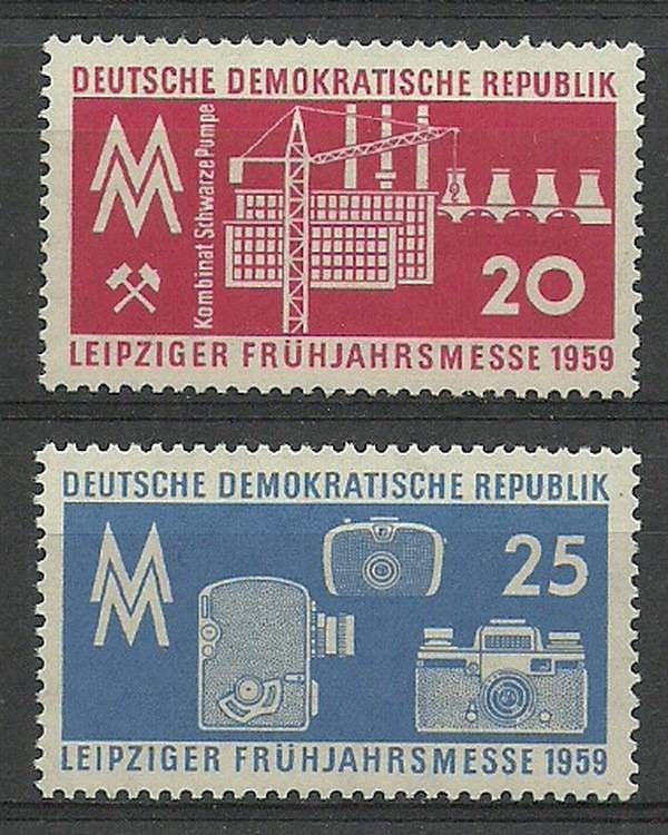 Znaczek NRD / DDR 1959 Mi 678-679 Czyste **