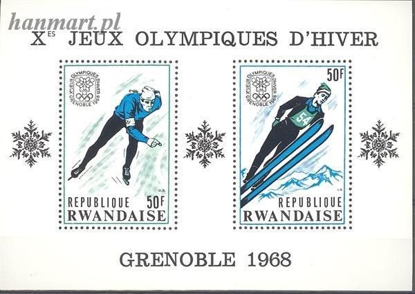 Znaczek Rwanda 1968 Mi bl 12 Czyste **