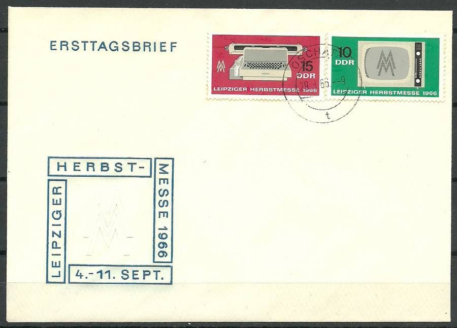 Znaczek NRD / DDR 1966 Mi 1204-1205 FDC