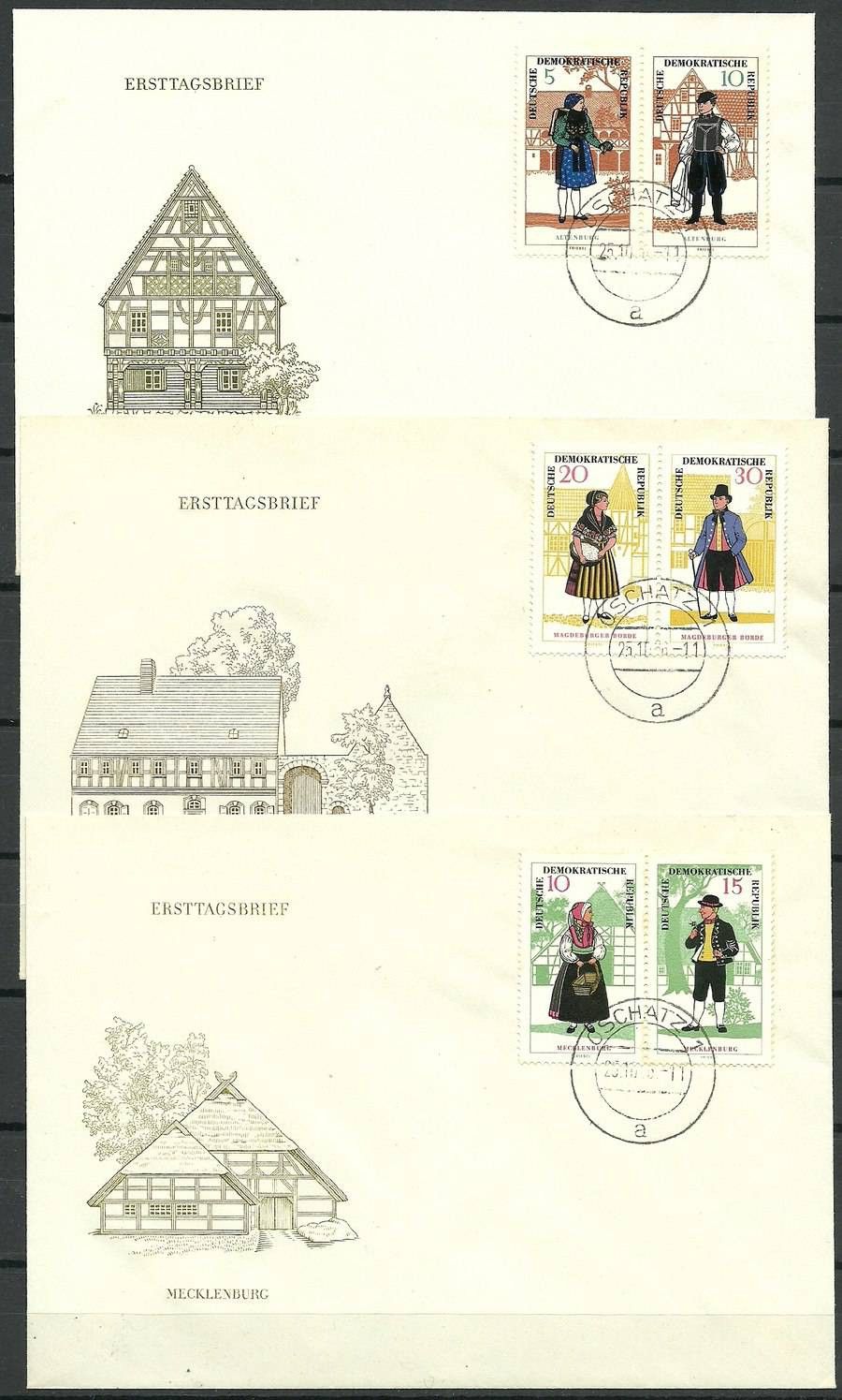 Znaczek NRD / DDR 1966 Mi 1214-1219 FDC