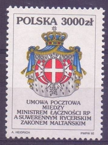 Znaczek Polska 1992 Mi 3419 Fi 3271 Czyste **