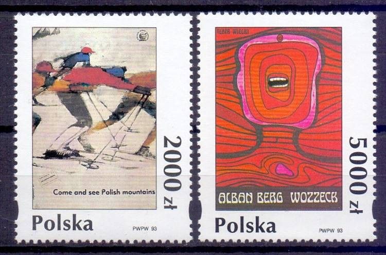 Znaczek Polska 1993 Mi 3475-3476 Fi 3327-3328 Czyste **