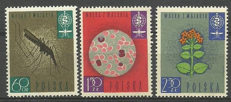 Znaczek Polska 1962 Mi 1346-1348 Fi 1198-1200 Czyste **