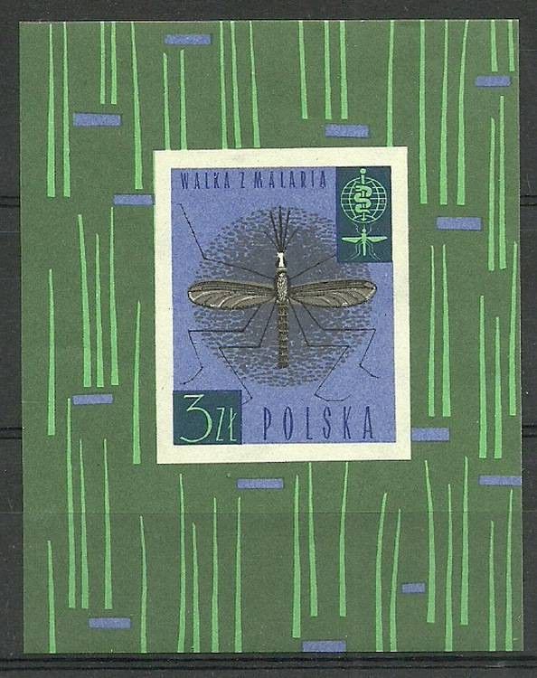Znaczek Polska 1962 Mi bl 27 Fi bl 35 Czyste **