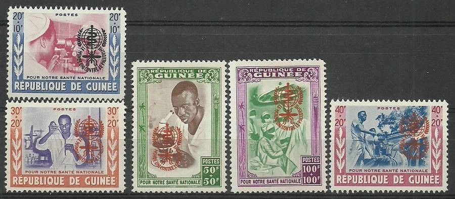 Znaczek Gwinea 1962 Mi IV-VIII Czyste **