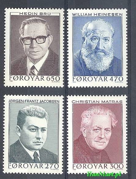 Znaczek Wyspy Owcze 1988 Mi 168-171 Czyste **