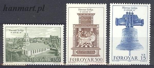 Znaczek Wyspy Owcze 1989 Mi 179-181 Czyste **