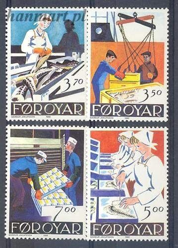 Znaczek Wyspy Owcze 1990 Mi 194-197 Czyste **