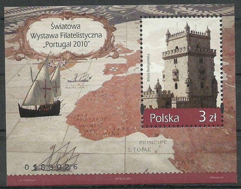 Znaczek Polska 2010 Mi bl 194 Fi bl 225 Czyste **