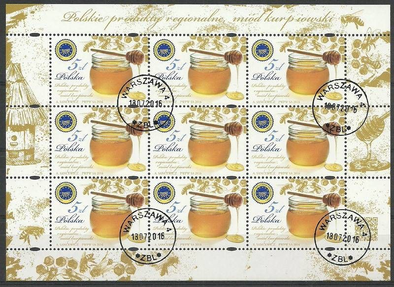 Znaczek Polska 2016 Mi abo ark 4854 Fi ark 4704 Stemplowane