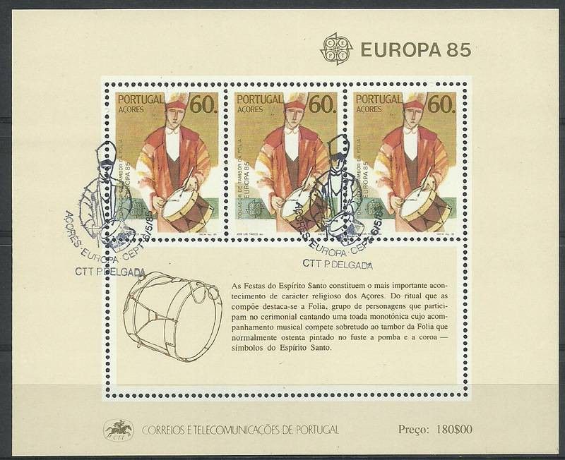 Znaczek Azory 1985 Mi bl 6 Stemplowane
