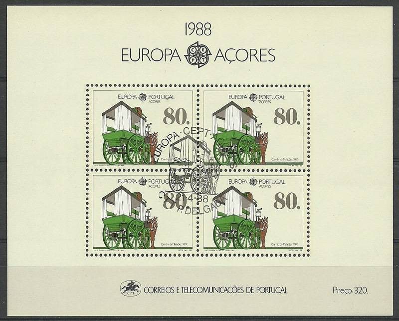 Znaczek Azory 1988 Mi bl 9 Stemplowane