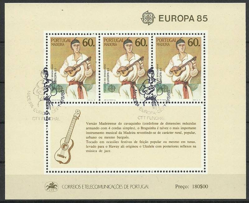 Znaczek Madera 1985 Mi bl 6 Stemplowane