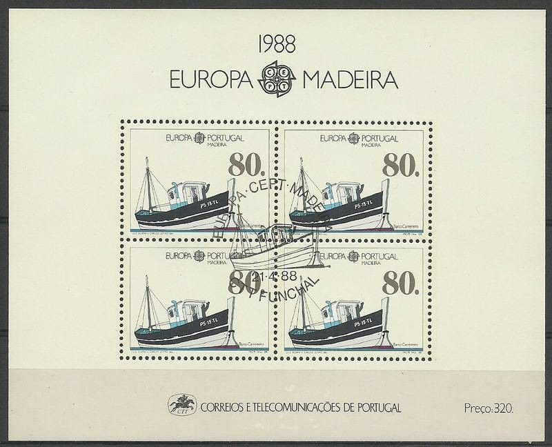 Znaczek Madera 1988 Mi bl 9 Stemplowane