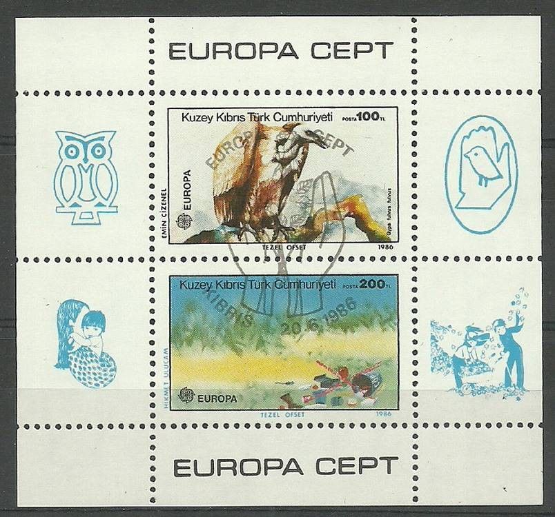Znaczek Cypr Północny 1986 Mi bl 5 Stemplowane