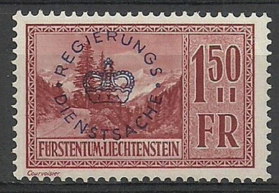 Znaczek Liechtenstein 1934 Mi die 19 Z podlepką *
