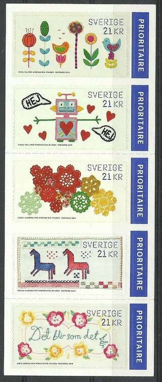 Znaczek Szwecja 2019 Mi mh 3269-3273 Czyste **