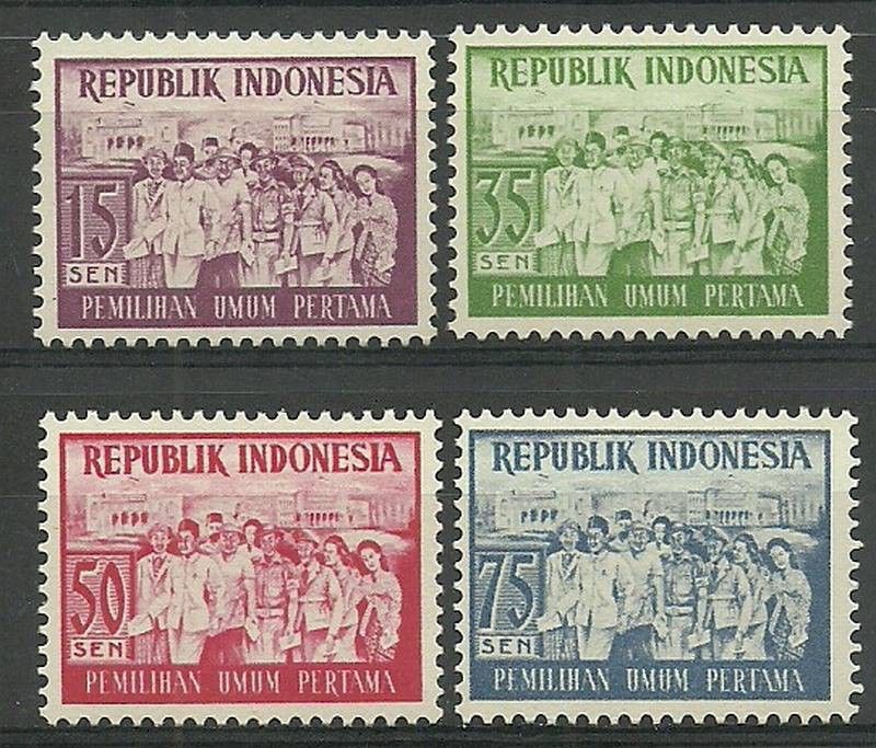 Znaczek Indonezja 1955 Mi 151-154 Czyste **