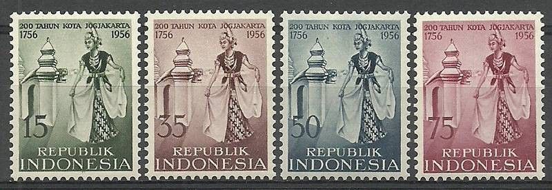 Znaczek Indonezja 1956 Mi 186-189 Czyste **