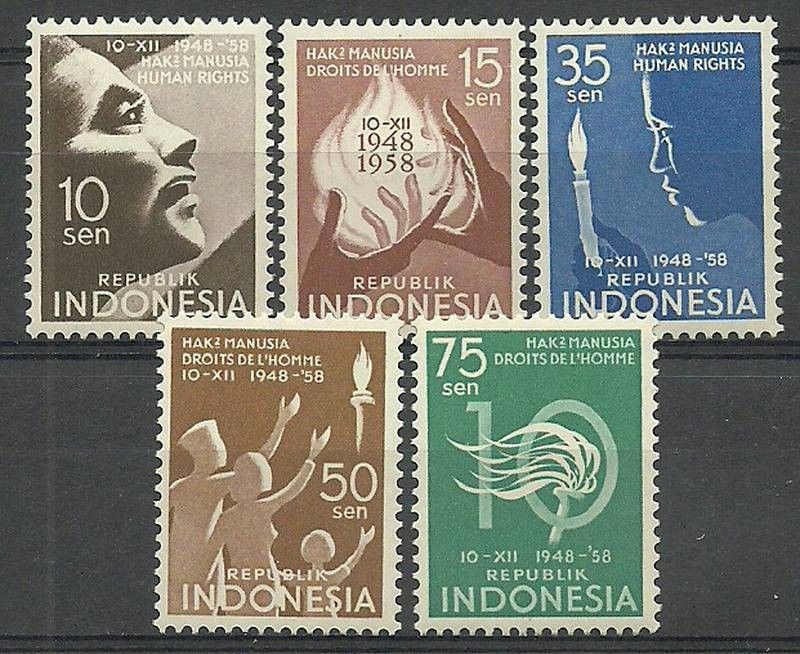Znaczek Indonezja 1958 Mi 232-236 Czyste **