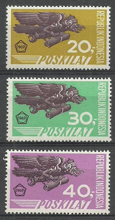 Znaczek Indonezja 1968 Mi 656-658 Czyste **