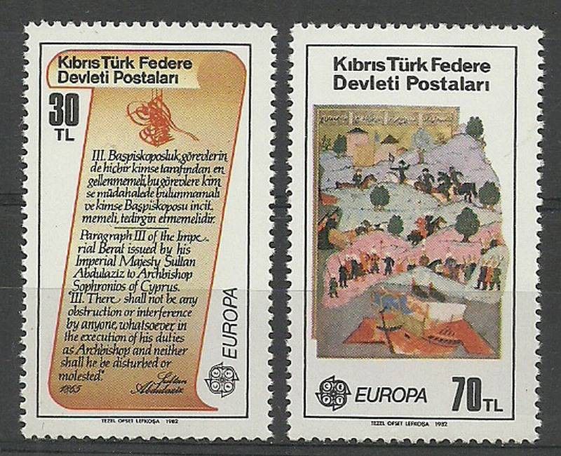 Znaczek Cypr Północny 1982 Mi 114-115 Czyste **