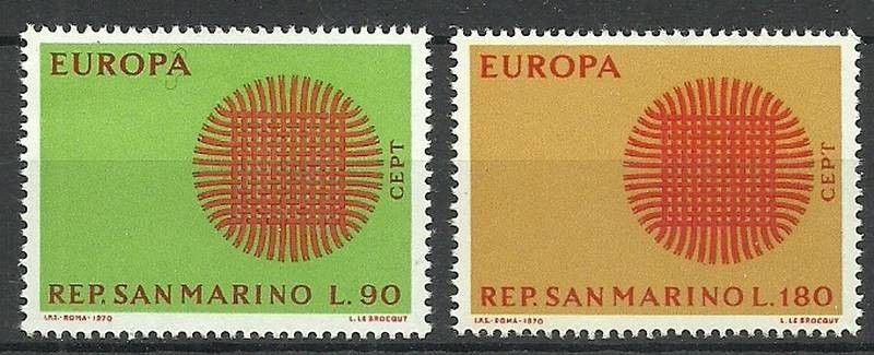Znaczek San Marino 1970 Mi 955-956 Czyste **