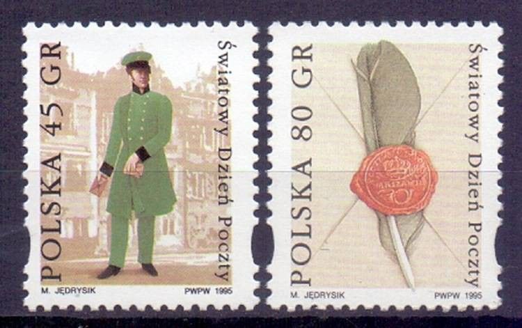 Znaczek Polska 1995 Mi 3561-3562 Fi 3413-3414 Czyste **