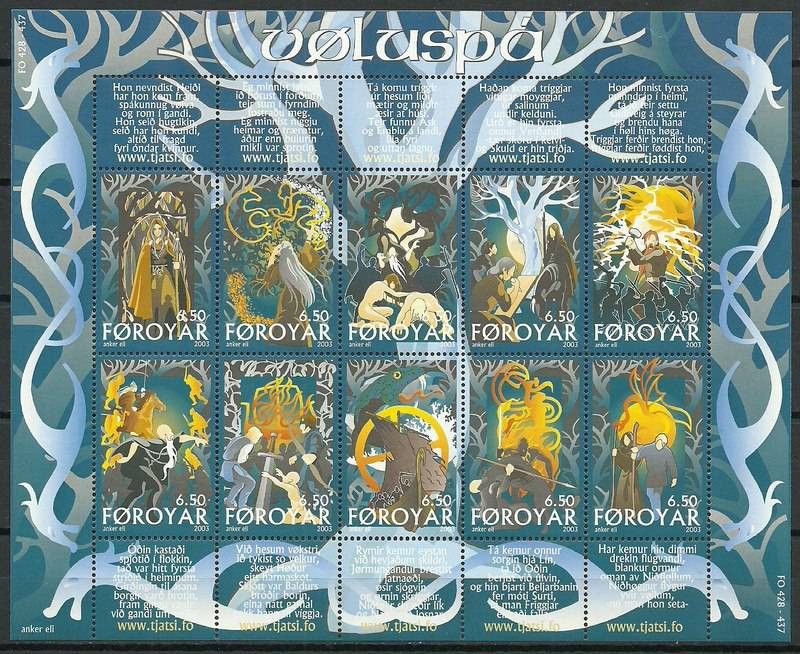 Znaczek Wyspy Owcze 2003 Mi ark 436-445 Czyste **