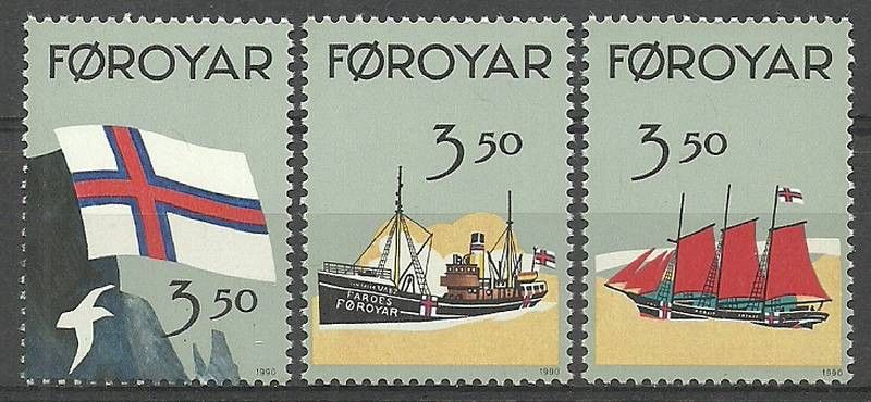 Znaczek Wyspy Owcze 1990 Mi 200-202 Czyste **