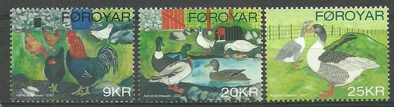 Znaczek Wyspy Owcze 2007 Mi 612-614 Czyste **