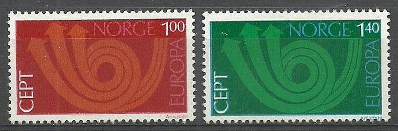 Znaczek Norwegia 1973 Mi 660-661 Czyste **