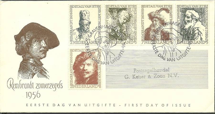 Znaczek Holandia 1956 Mi 672-676 FDC