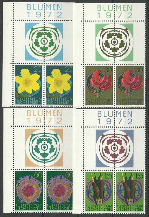 Znaczek Liechtenstein 1972 Mi 560-563 Czyste **