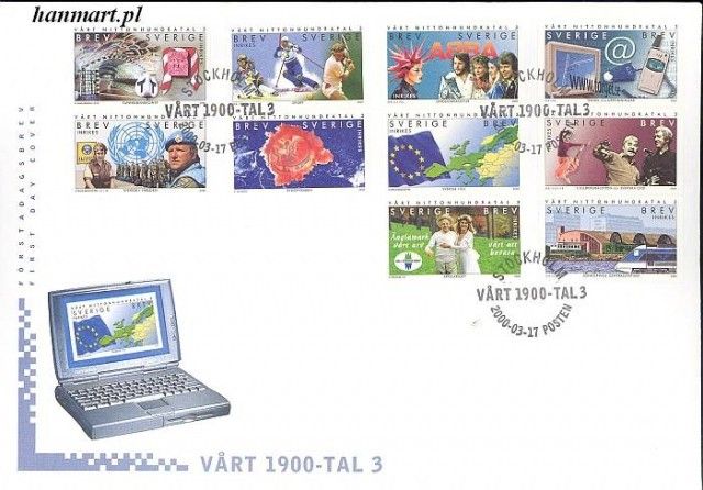 Znaczek Szwecja 2000 Mi 2162-2171 FDC