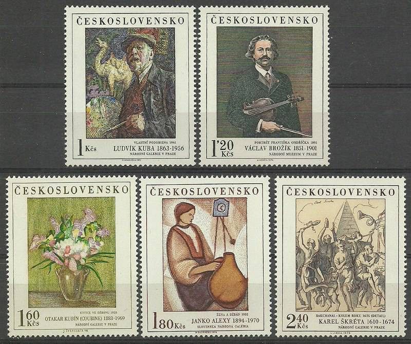 Znaczek Czechosłowacja 1974 Mi 2232-2236 Czyste **
