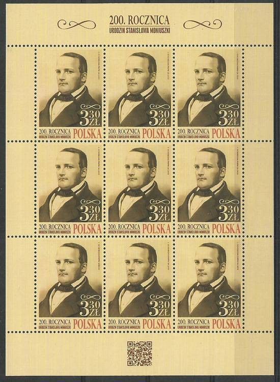 Znaczek Polska 2019 Mi ark 5112 Fi ark 4962 Czyste **