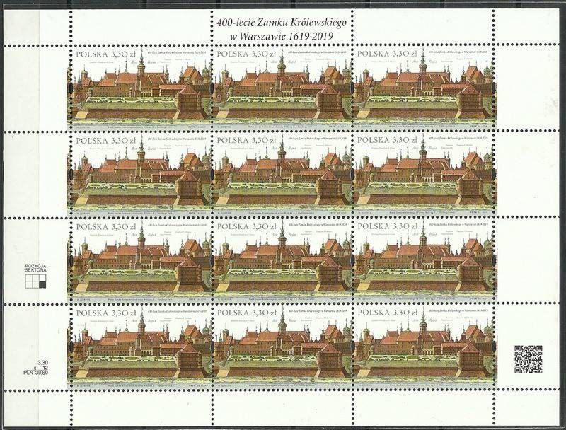 Znaczek Polska 2019 Mi ark 5116 Fi ark 4966 Czyste **