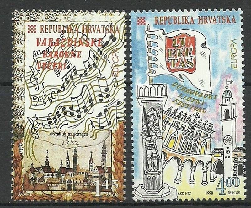 Znaczek Chorwacja 1998 Mi 447-448 Czyste **