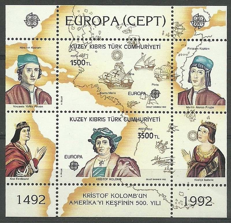 Znaczek Cypr Północny 1992 Mi bl 10 Czyste **