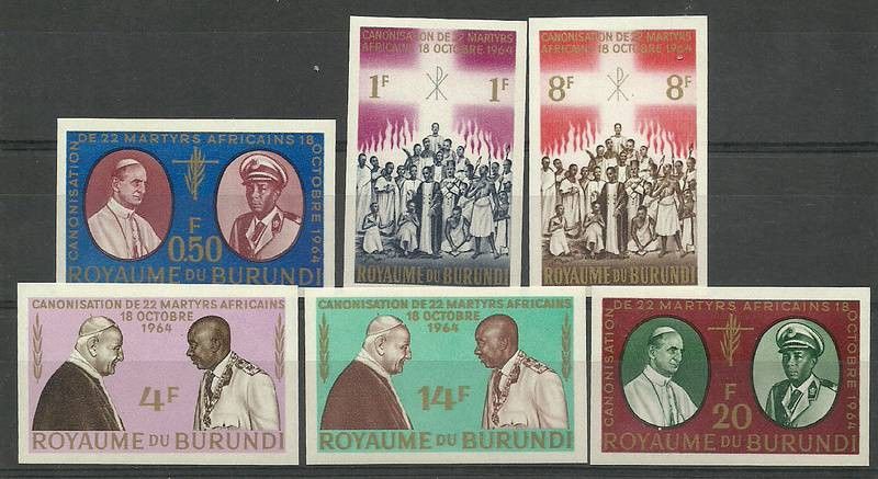 Znaczek Burundi 1964 Mi 119-124B Czyste **