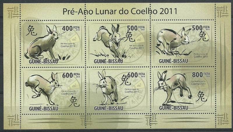 Znaczek Gwinea Bissau 2010 Mi ark 4791-4796 Czyste **