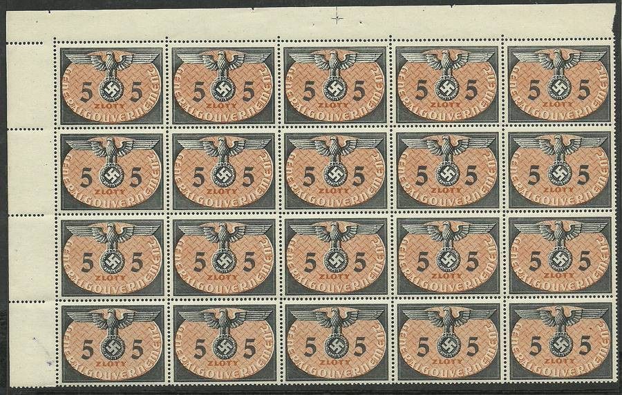 Znaczek Generalna Gubernia / GG 1940 Mi die 15 Fi U 15 Czyste **