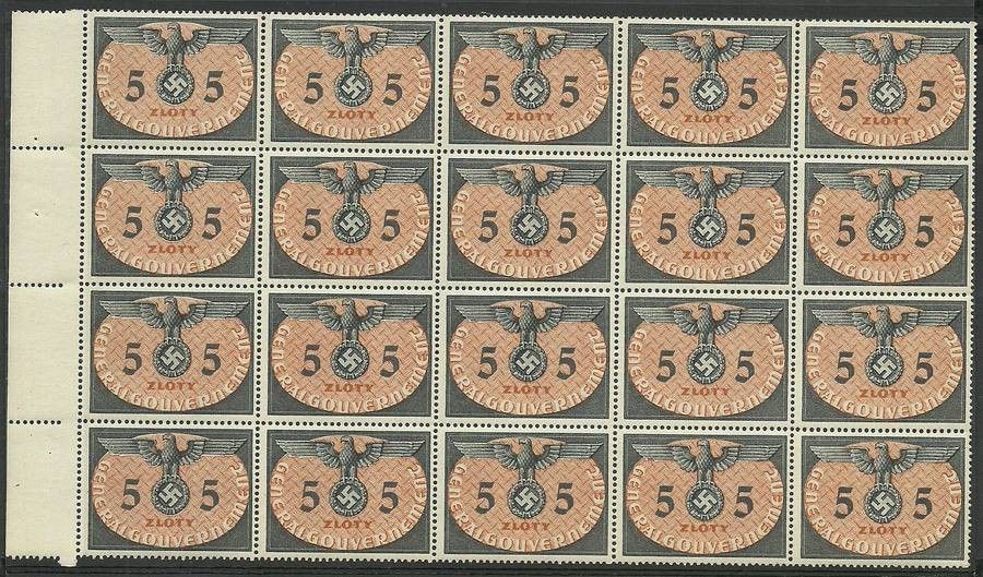 Znaczek Generalna Gubernia / GG 1940 Mi die 15 Fi U 15 Czyste **