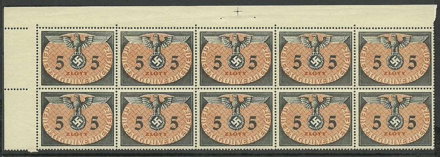 Znaczek Generalna Gubernia / GG 1940 Mi die 15 Fi U 15 Czyste **