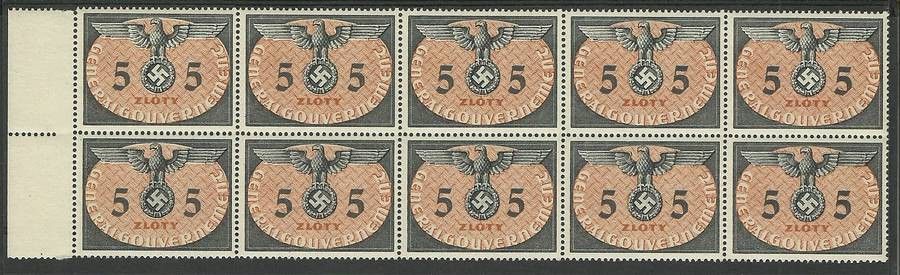 Znaczek Generalna Gubernia / GG 1940 Mi die 15 Fi U 15 Czyste **